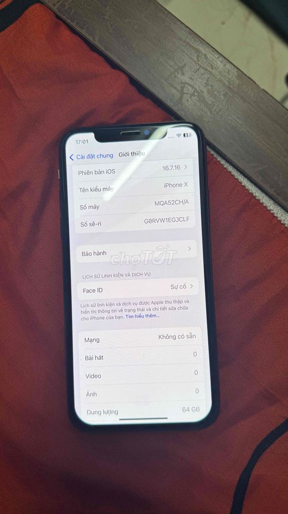 Apple iPhone X 64GB Đen Đã sử dụng. Mua bán Điện thoại tại Quận Cầu Giấy Hà Nội được đăng bởi Đỗ Khải hình 1