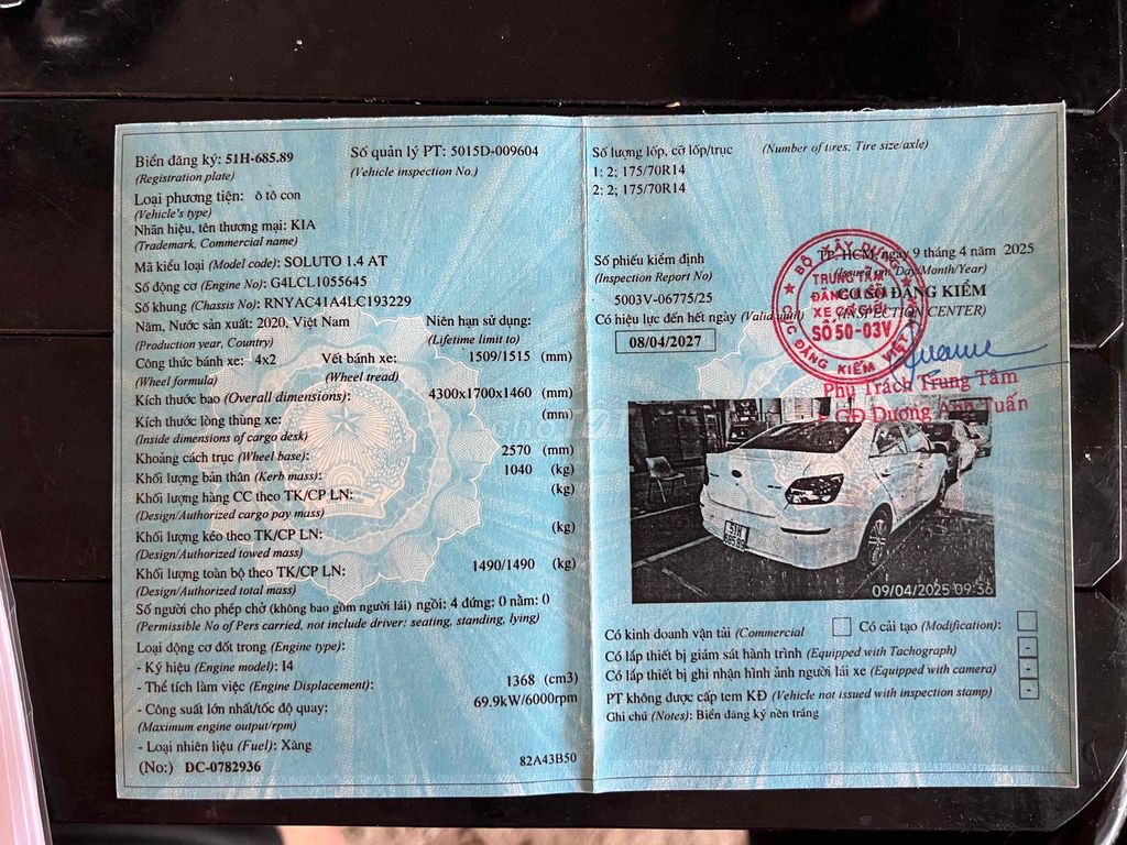 Kia Soluto 2020 [ Số Tự động ] _ XE ĐẸP SẴN DÙNG. Mua bán Ô tô tại Thành phố Thủ Đức Tp Hồ Chí Minh được đăng bởi Dương Văn Khánh  hình 7