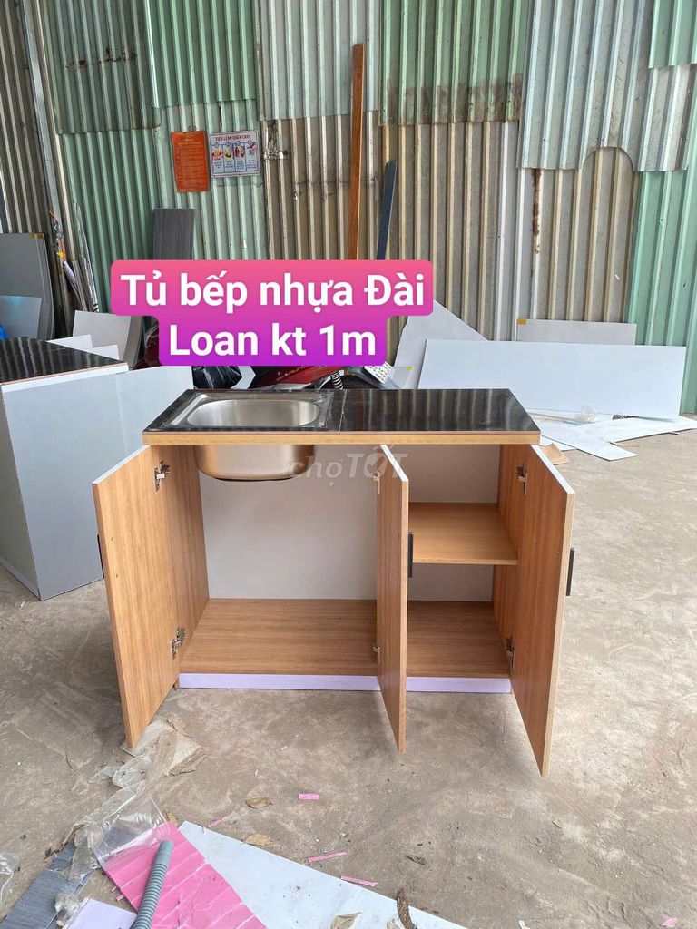 Tủ bếp sẵn bồn vòi kt 1m #đủ màu #new