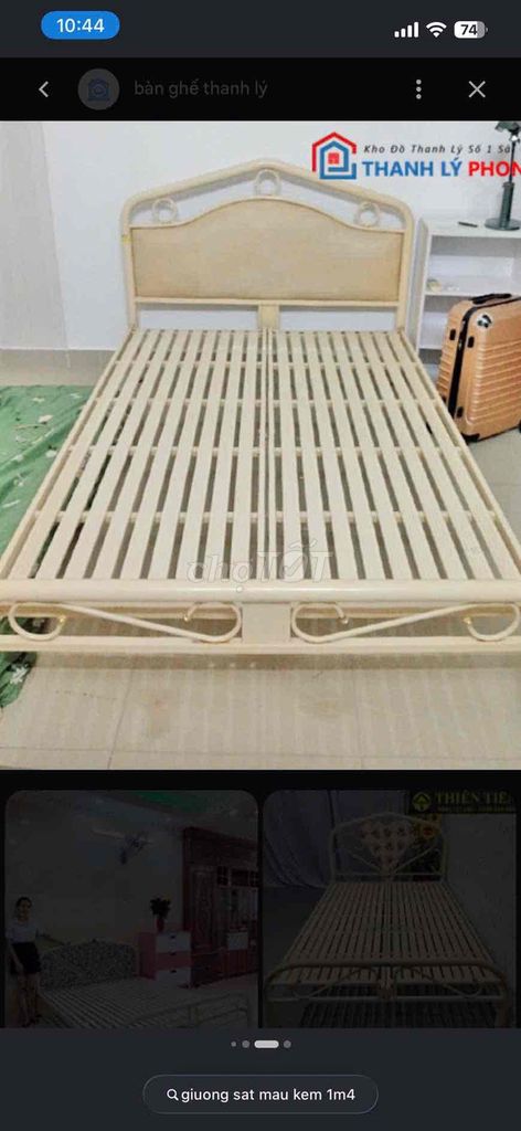 Giường sắt Sắt cao cấp Kem 1m4. Mua bán Giường, chăn ga gối nệm tại Quận Bình Tân Tp Hồ Chí Minh được đăng bởi Thảo hình 1