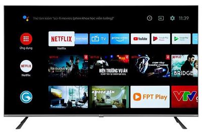 Smart Tivi 65 inch màn 4K chạy Android remote nói