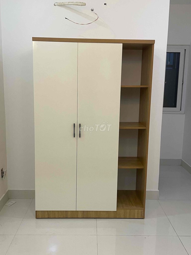 Tủ quần áo 1.2m gỗ MDF phủ melamine có đợt