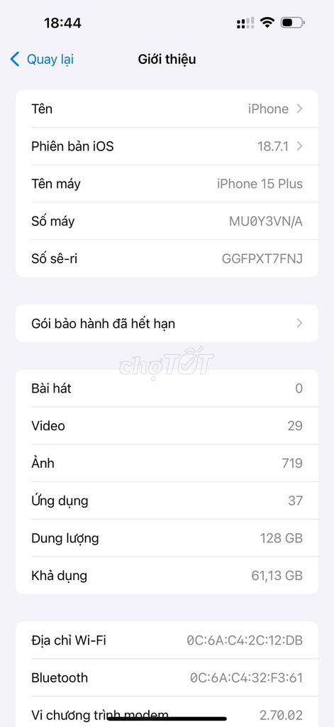 Apple iPhone 15 Plus 128GB Đen. Mua bán Điện thoại tại Quận Bắc Từ Liêm Hà Nội được đăng bởi Hoàng Văn Toán hình 1