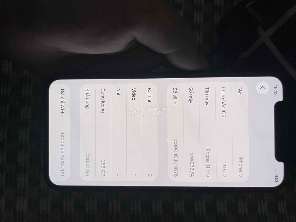 iPhone 11 Pro 256GB Xám. Mua bán Điện thoại tại Huyện Hoài Đức Hà Nội được đăng bởi Ngô Bảo Kiên hình 1