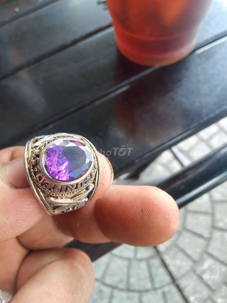 Nhẫn Bạc Thời Trang Tím Unisex. Mua bán Phụ kiện thời trang khác tại Quận 6 Tp Hồ Chí Minh được đăng bởi Ngọc Lực hình 1