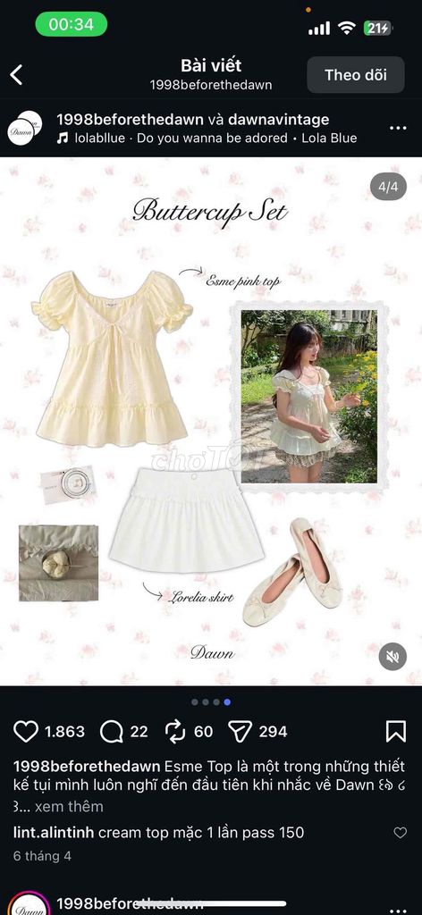Áo baby doll - Dawn. Mua bán Quần áo tại Quận Phú Nhuận Tp Hồ Chí Minh được đăng bởi Hư Và Vô Tâm hình 1