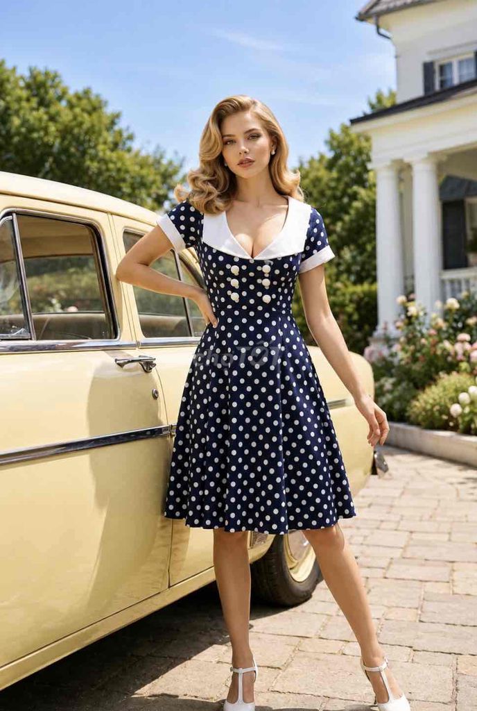 Đầm Collectif Vintage Nữ Xanh chấm bi new 95% L. Mua bán Quần áo tại Quận Phú Nhuận Tp Hồ Chí Minh được đăng bởi Lục Y Bình hình 1