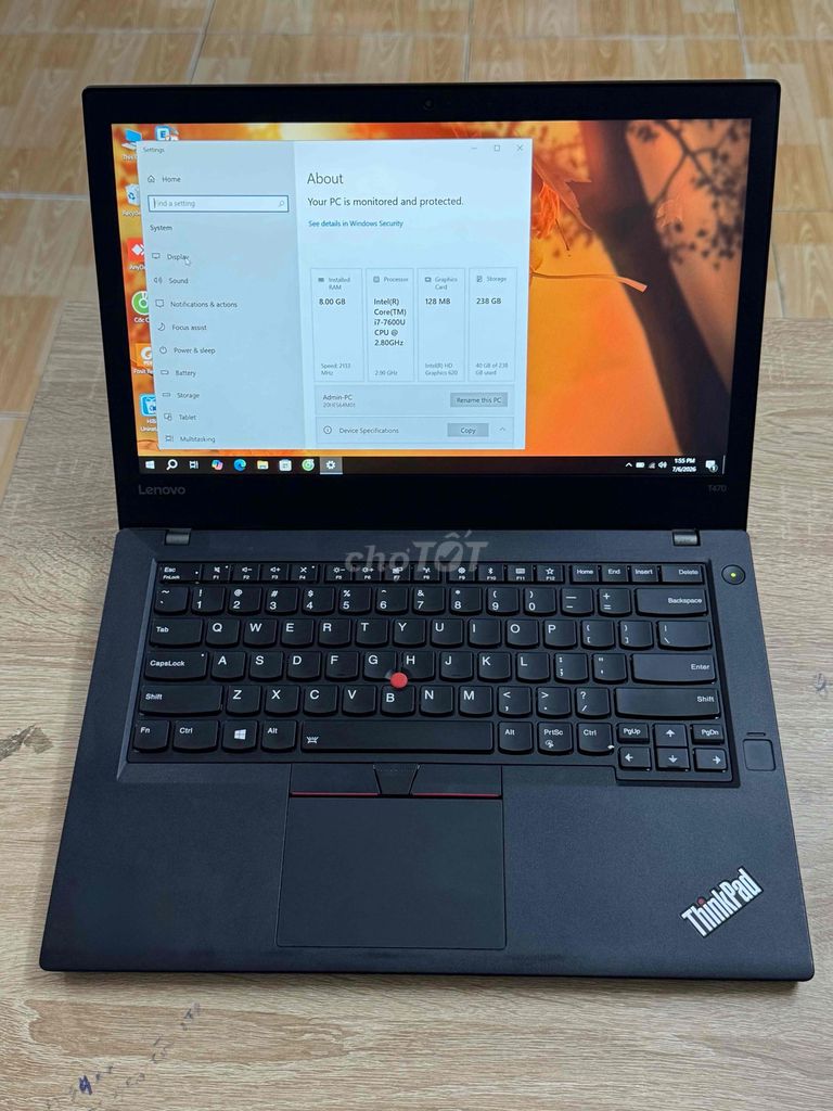 Lenovo T470 i7 7th 14 inch FHD 8GB/256GB Đen. Mua bán Laptop tại Quận Tân Bình Tp Hồ Chí Minh được đăng bởi Xuân Trần hình 1