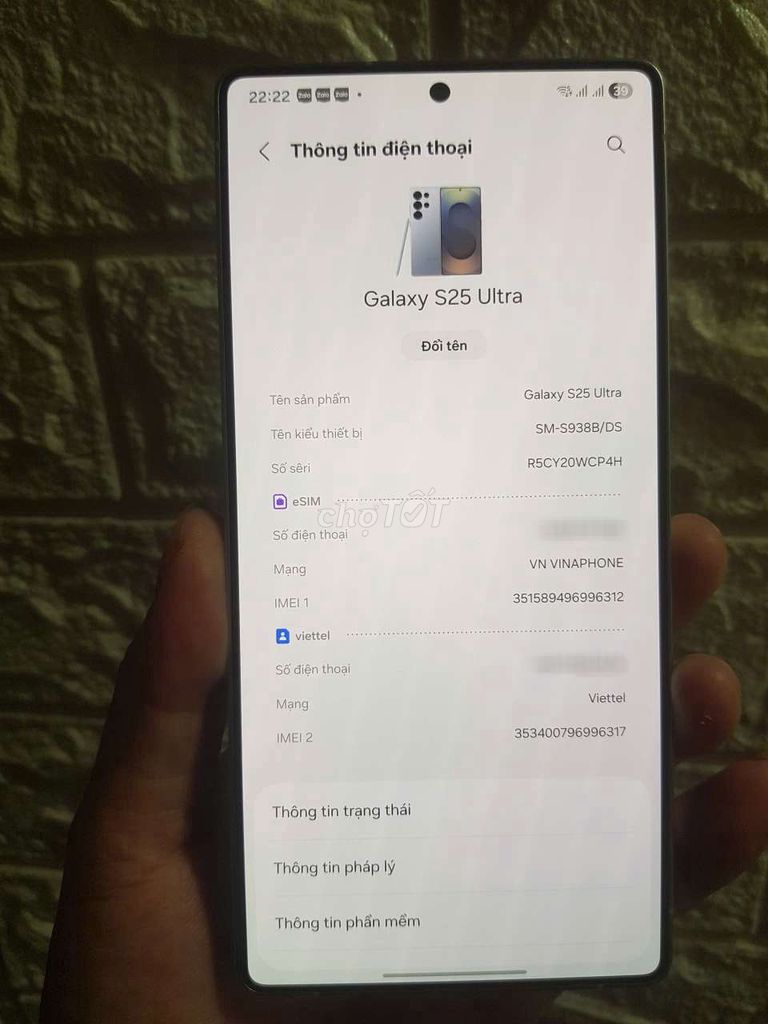 Samsung Galaxy S25 Ultra ssvn 2sim vl mdm. Mua bán Điện thoại tại Huyện Lương Tài Bắc Ninh được đăng bởi quang hình 1