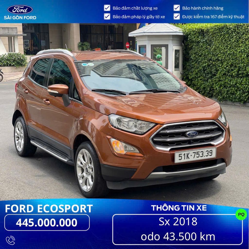 Ford Ecosport Titanium 1.5L AT 2018 mới - BH hãng