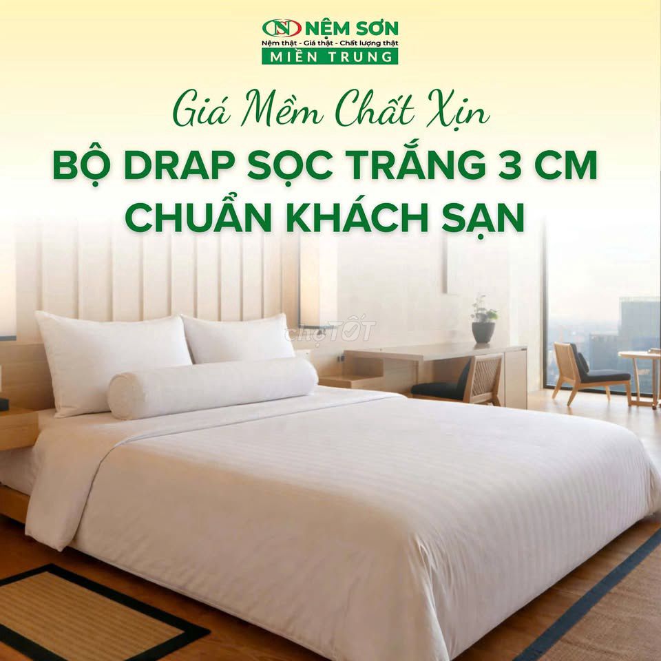 TRỌN BỘ CHĂN GA KHÁCH SẠN 5 MÓN DÀNH CHO KHÁCH SẠN. Mua bán Giường, chăn ga gối nệm tại Thị xã Hoài Nhơn Bình Định được đăng bởi Nhà Máy Nệm Sơn Miền Trung hình 1