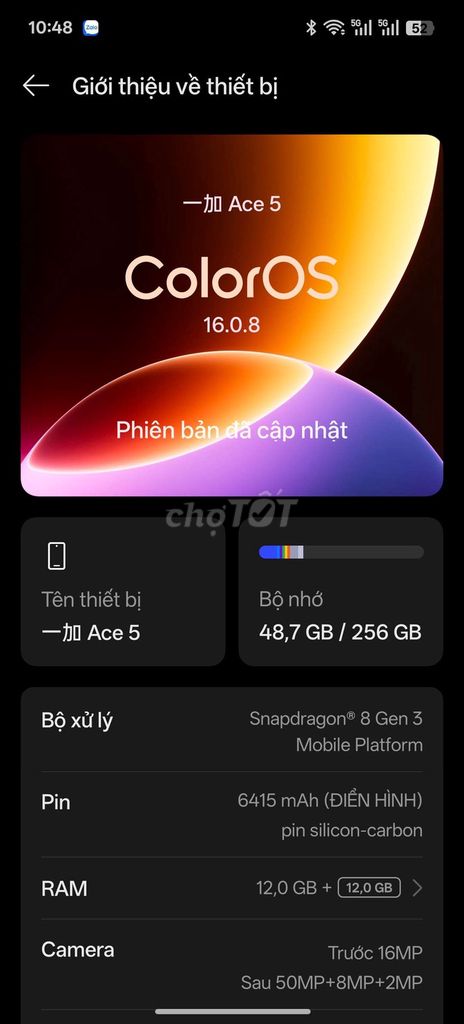 OnePlus Ace 5 xám. Mua bán Điện thoại tại Huyện Ân Thi Hưng Yên được đăng bởi trần thành đạt hình 1