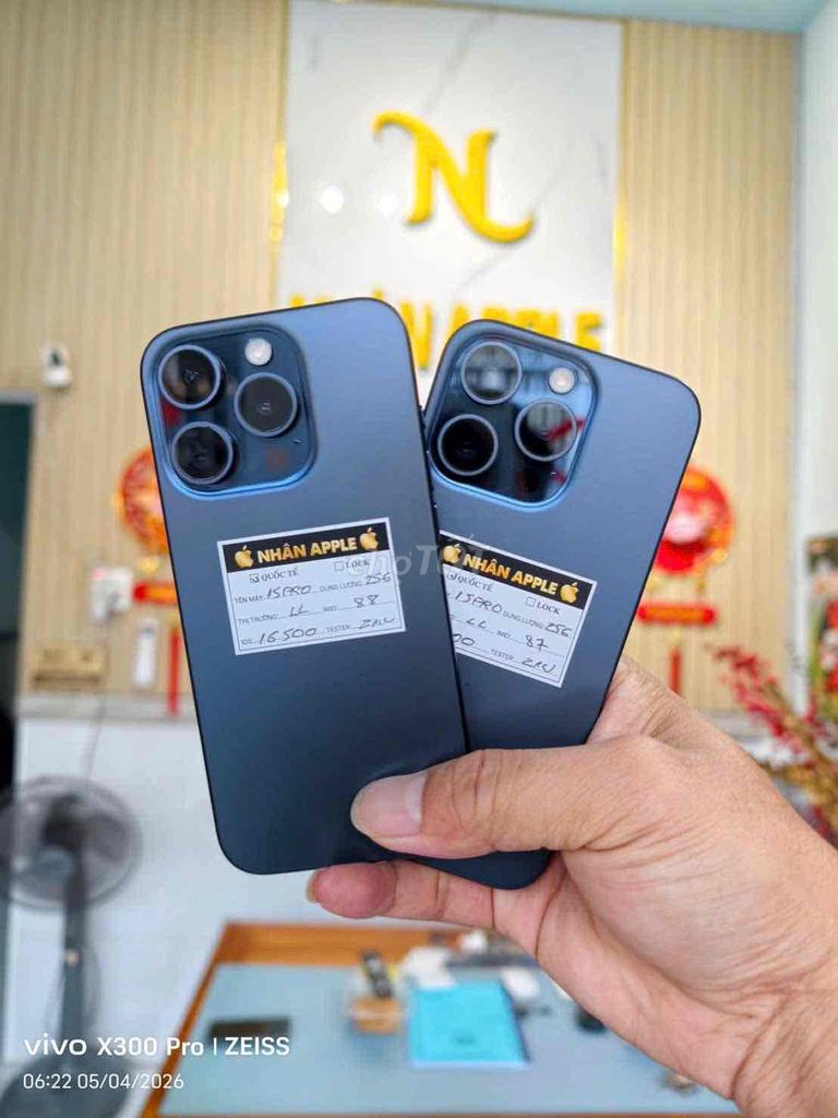 IPHONE 15 PRO 256gb XANH QT MỸ ZIN ÁP ĐẸP 98%. Mua bán Điện thoại tại Thành phố Cà Mau Cà Mau được đăng bởi NHAN APPLE hình 1