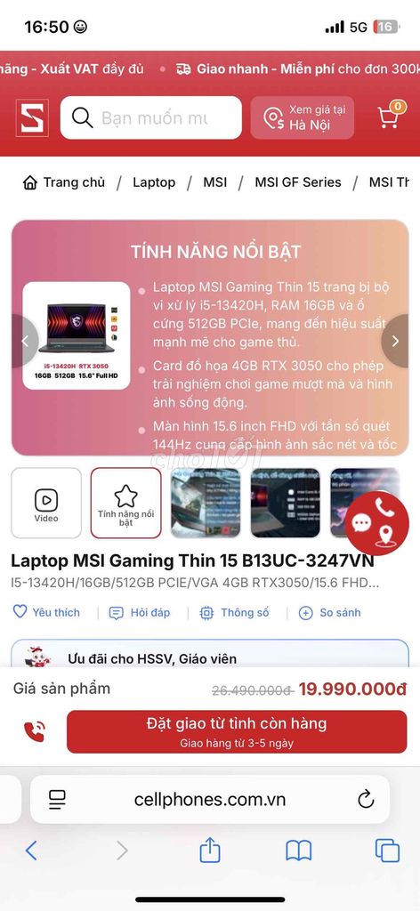 Laptop MSI mới, full box. Mua bán Laptop tại Quận Bắc Từ Liêm Hà Nội được đăng bởi trần khánh hình 1