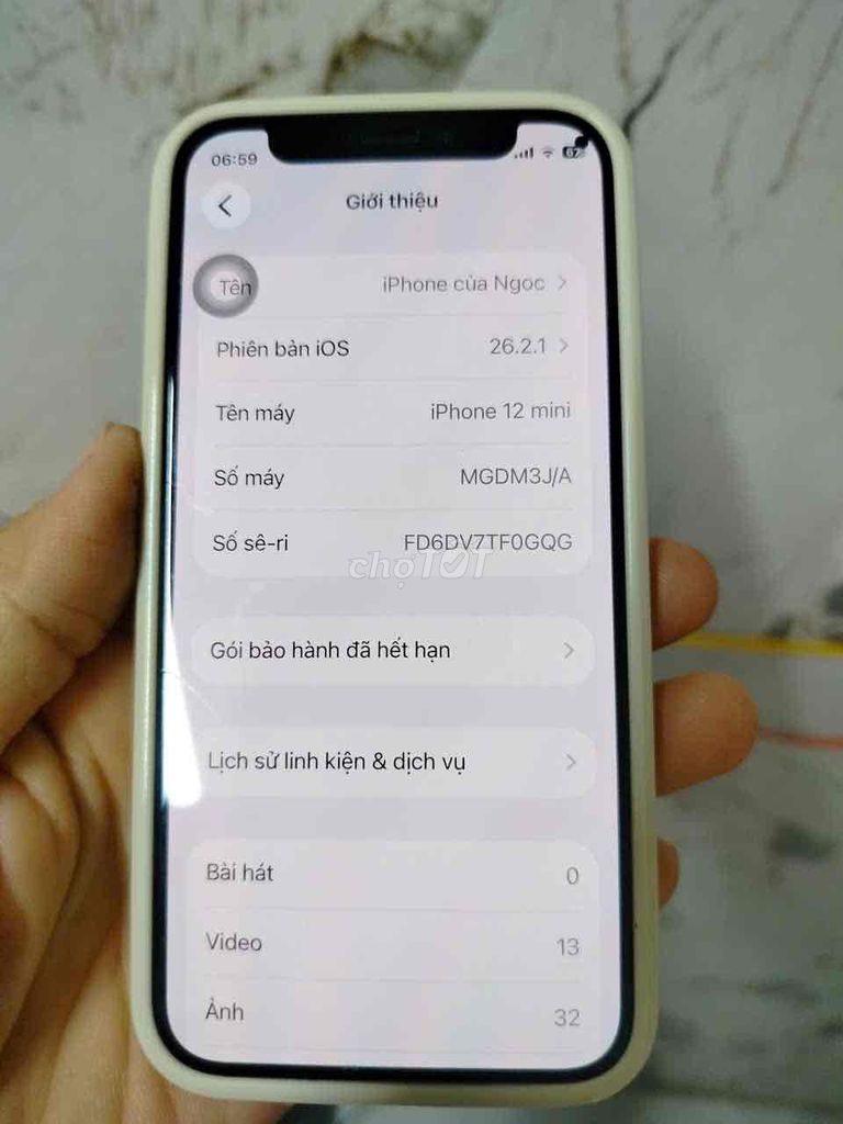 Apple iPhone 12 mini Trắng Đã dùng. Mua bán Điện thoại tại Thị xã Giá Rai Bạc Liêu được đăng bởi Ruby Dương hình 1