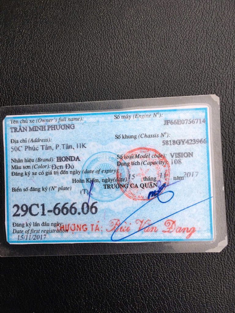 Vision 2017 bản sport. Mua bán Xe máy tại Quận Hoàng Mai Hà Nội được đăng bởi Trường Giang Phạm hình 7