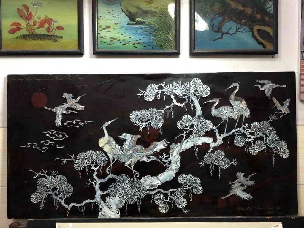 Tranh khảm Tùng hạc Xà cừ 60x120 cm Lành đẹp. Mua bán Đồ sưu tầm, đồ cổ tại Quận Bình Tân Tp Hồ Chí Minh được đăng bởi Mục đồng dưới phố hình 1