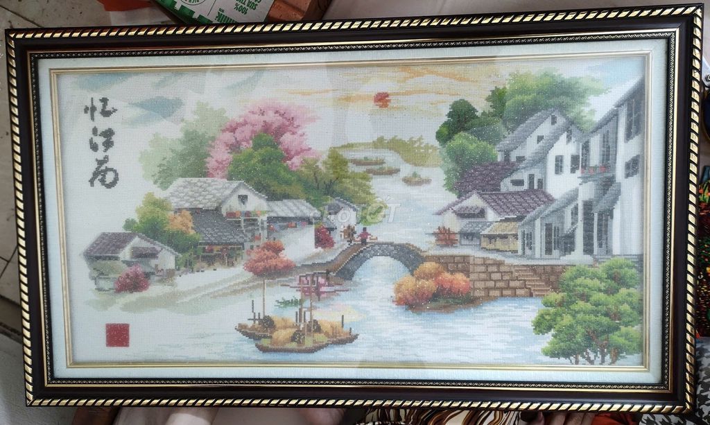 Tranh thêu chữ thập Phong cảnh (giá thương lượng). Mua bán Đồ sưu tầm, đồ cổ tại Thành phố Thanh Hóa Thanh Hóa được đăng bởi Hải My hình 1