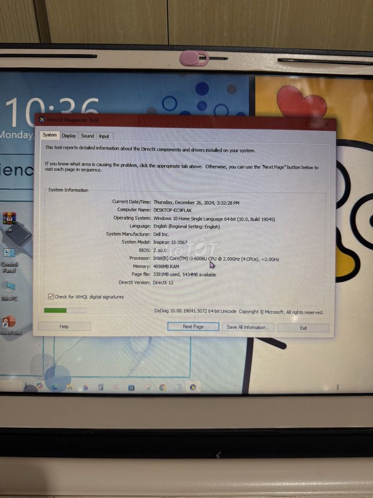 Dell Inspiron 15 3567 i3-6006U 4GB. Mua bán Laptop tại Quận Ninh Kiều Cần Thơ được đăng bởi Giang hình 1