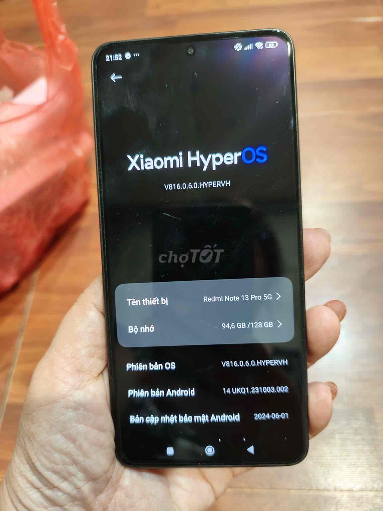 Xiaomi Redmi Note 13 Pro 5G 128GB Đen. Mua bán Điện thoại tại Quận Tây Hồ Hà Nội được đăng bởi Vinh Phạm hình 1