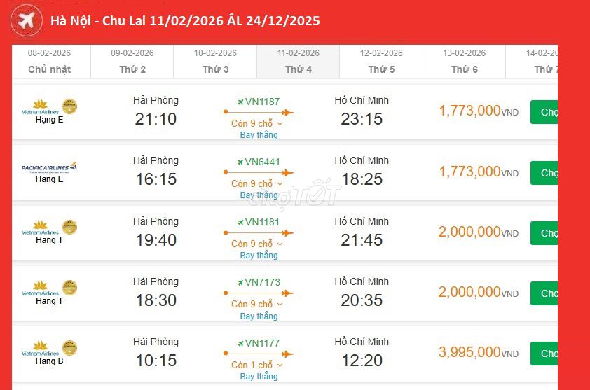 Vé máy bay Hải Phòng Hồ Chí Minh  11/02/2026. Du lịch tại Quận 6 Tp Hồ Chí Minh được đăng bởi Nguyễn Minh Đức hình 1
