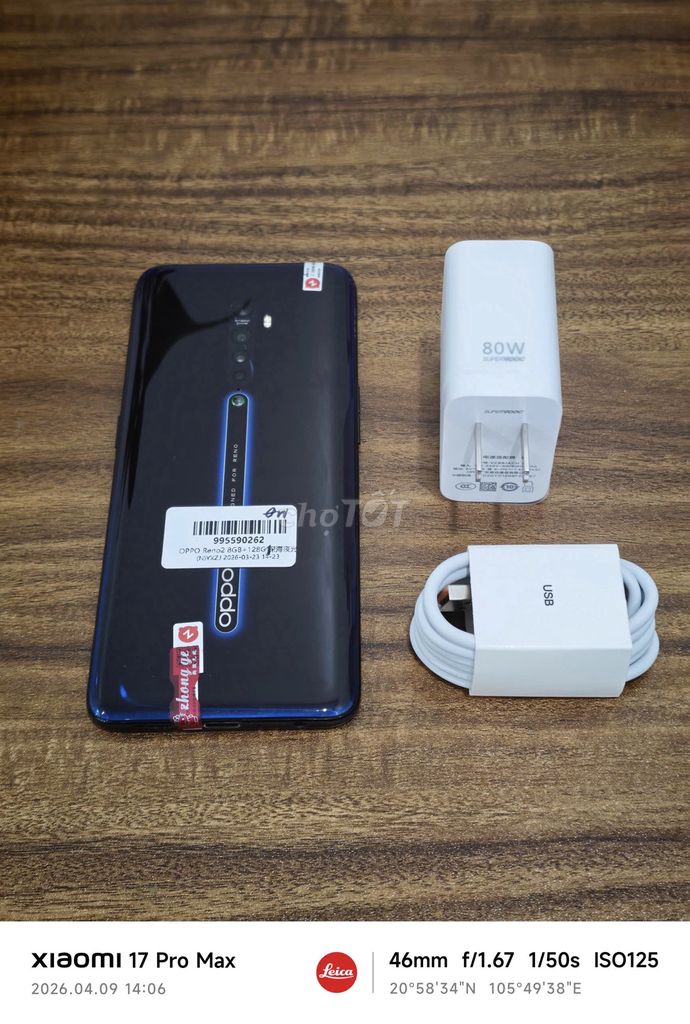 Oppo Reno 2 đen 8/128 sạc 80w vooc có ship COD. Mua bán Điện thoại tại Quận Hoàng Mai Hà Nội được đăng bởi Trần Ngọc Hiếu hình 1