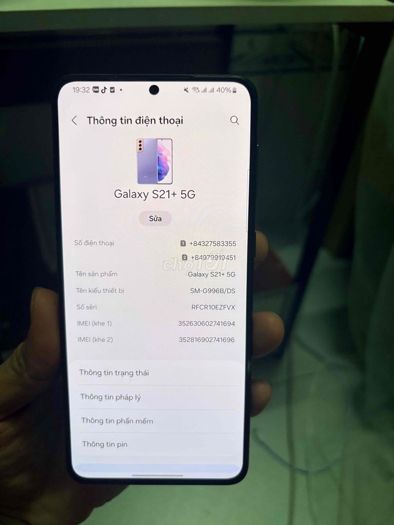 Samsung S21 Plus Chính hãng VNA. Mua bán Điện thoại tại Thành phố Thủ Đức Tp Hồ Chí Minh được đăng bởi mr Hải hình 1