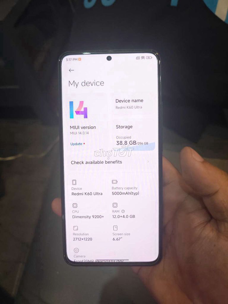 Xiaomi Redmi K60 Ultra 256GB. Mua bán Điện thoại tại Thành phố Nam Định Nam Định được đăng bởi Trần Trọng Hiếu hình 1