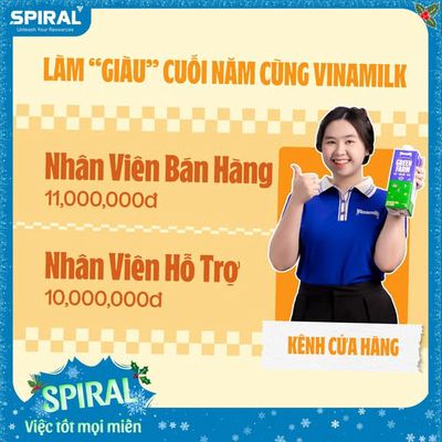 ĐÀ LẠT- VINAMILK TUYỂN NHÂN VIÊN BÁN HÀNG TẠI CH
