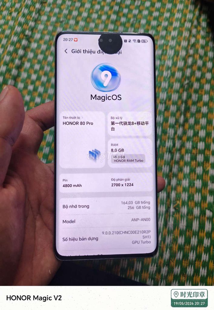 Honor 80 Pro 256GB Xanh Hỏng. Mua bán Điện thoại tại Huyện Đông Anh Hà Nội được đăng bởi Nguyễn Văn Chuyên hình 1