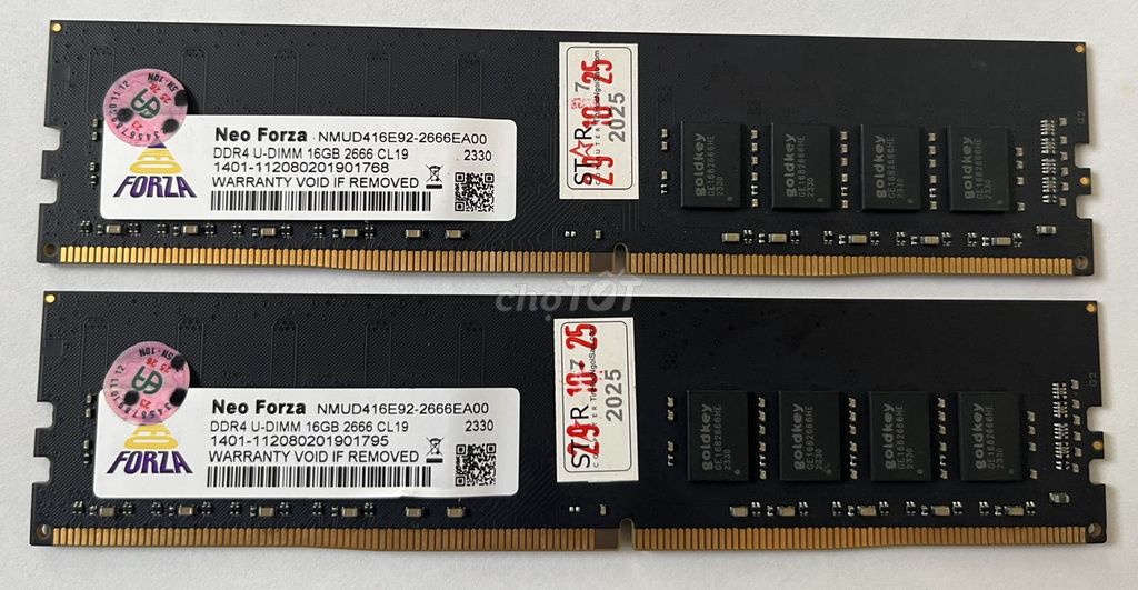 2 cây RAM PC Neo Forza 16GB DDR4-2666 mua 10/2025. Mua bán Linh kiện (RAM, Card...) tại Quận Gò Vấp Tp Hồ Chí Minh được đăng bởi Minh Ngọc Nguyễn hình 1