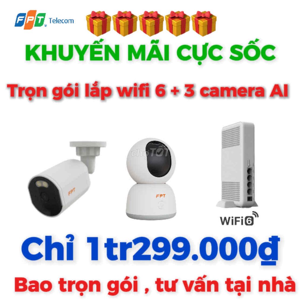 Trọn gói internet+truyền hình+3 camera