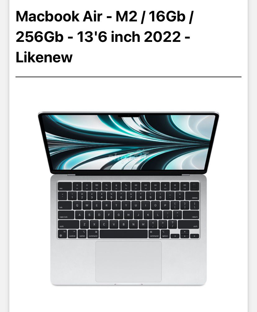 Apple Macbook Air M2 16GB/256GB Mới. Mua bán Laptop tại Thành phố Thủ Đức Tp Hồ Chí Minh được đăng bởi Thuý Phạm hình 1