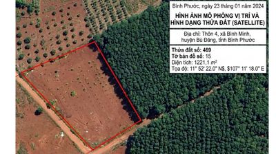 BÁN NHANH đất 1.221m² Bù Đăng Bình Phước – 400m² thổ cư chỉ 1,5 tỷ