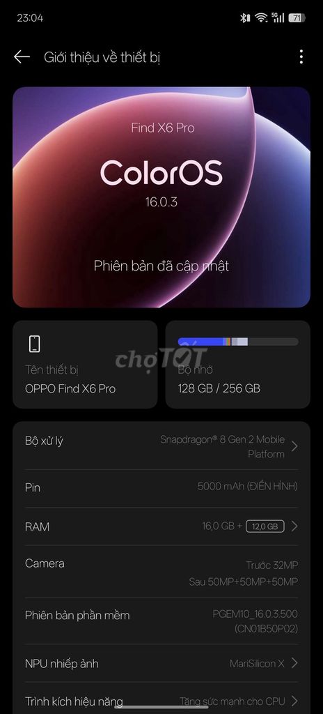 Oppo Find X6 Pro 16/256GB Xanh đen 98%. Mua bán Điện thoại tại Thành phố Qui Nhơn Bình Định được đăng bởi Bùi Phương hình 1