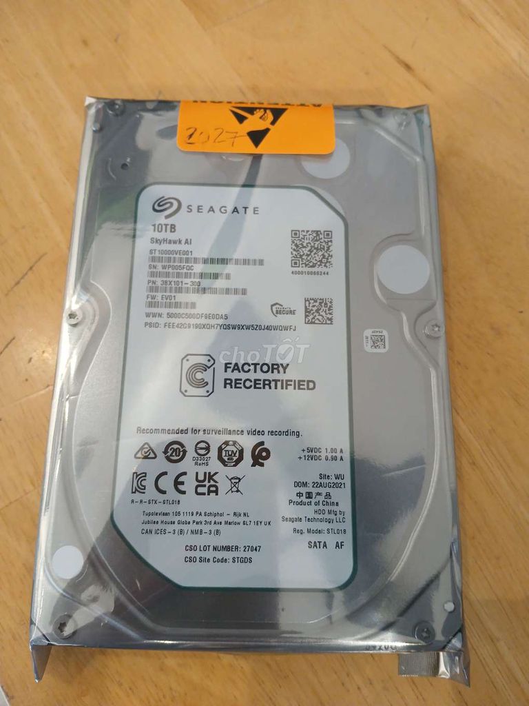 Ổ cứng HDD Seagate SkyHawk AI 10TB Trung Quốc Mới. Mua bán Linh kiện (RAM, Card...) tại Huyện Hóc Môn Tp Hồ Chí Minh được đăng bởi Chính hình 1