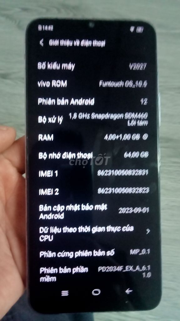 Vivo Y2027 64GB Trắng Đã sử dụng. Mua bán Điện thoại tại Quận 8 Tp Hồ Chí Minh được đăng bởi Sanh Nguyễn hình 1