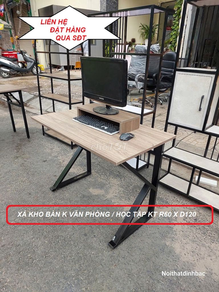 BÀN LÀM VIỆC CHÂN SẮT DÀI 1M2 _ HÀNG MỚI_