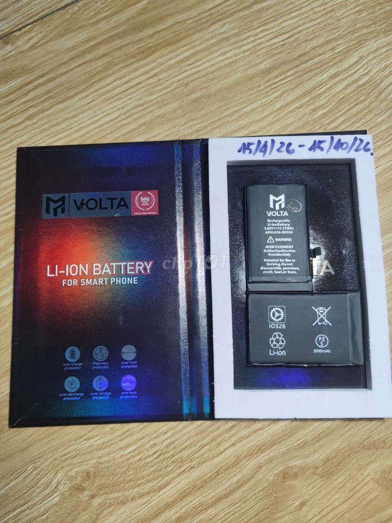 Pin điện thoại Volta iPhone X 3090mAh. Mua bán Linh kiện (RAM, Card...) tại Thành phố Vũng Tàu Bà Rịa - Vũng Tàu được đăng bởi ANH VŨ hình 1