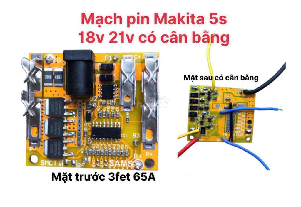 mạch 5s 65a 18v-21v 65A có cân bằng, sạc tự ngắt