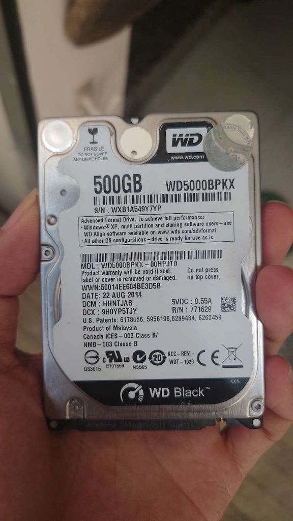 Ổ cứng HDD WD 500GB 99%. Mua bán Linh kiện (RAM, Card...) tại Quận Thanh Xuân Hà Nội được đăng bởi DN hình 1