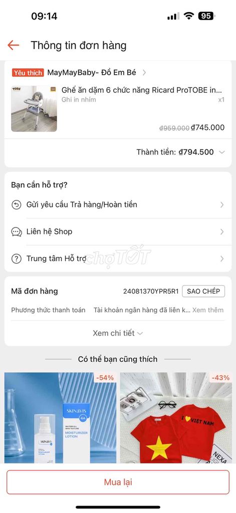 Ghế ăn dặm 6 chức năng Ricard ProTOBE. Mua bán Mẹ và bé tại Huyện Bình Chánh Tp Hồ Chí Minh được đăng bởi Như Quỳnh hình 3