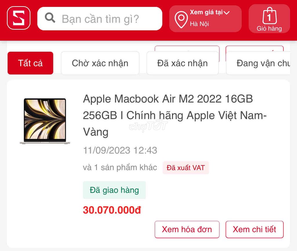 MacBook Air M2 16GB 256GB (Fullbox)