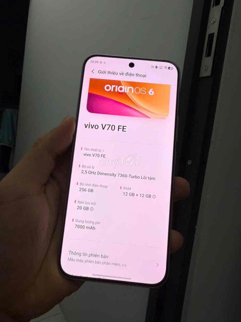 Vivo V70 FE 5G 12GB/256 đẹp Bảo hành 5/2027 TGDD. Mua bán Điện thoại tại Quận 8 Tp Hồ Chí Minh được đăng bởi Thanh Tâm Mobile hình 1