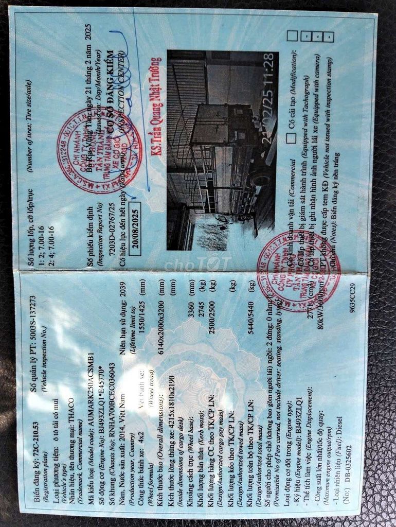 Aumak 2t5 máy Isuzu thùng cao 2m2. Mua bán Xe tải, xe ben tại Huyện Bình Chánh Tp Hồ Chí Minh được đăng bởi huynhductrong hình 6