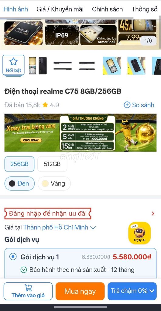 Realme C75 Ram 8/256. Mua bán Điện thoại tại Thị xã Phú Mỹ Bà Rịa - Vũng Tàu được đăng bởi Shark Store Phú Mỹ hình 1