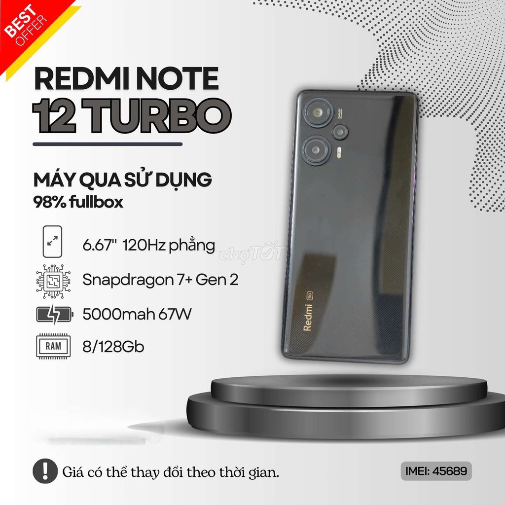 🥇REDMI NOTE 12 TURBO FULLBOX | 45689