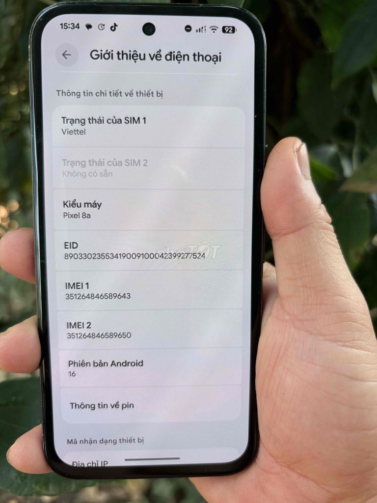 Google Pixel 8a Đen. Mua bán Điện thoại tại Huyện Cẩm Mỹ Đồng Nai được đăng bởi Như hình 1