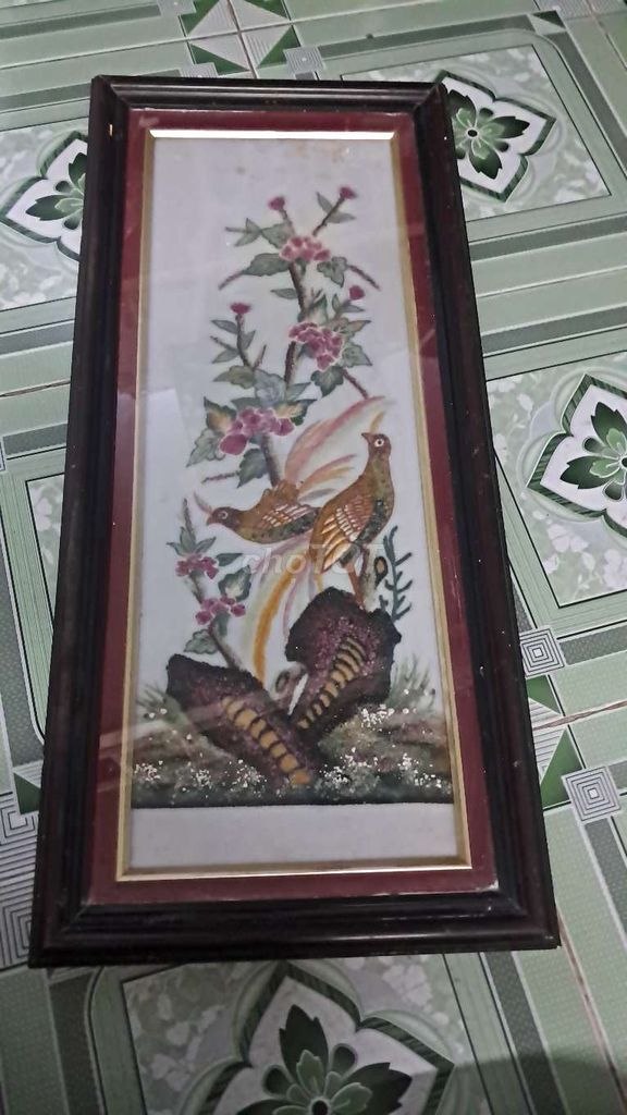 Tranh đá quý Chim công và hoa. Mua bán Đồ sưu tầm, đồ cổ tại Quận Tân Bình Tp Hồ Chí Minh được đăng bởi khanh le hình 1