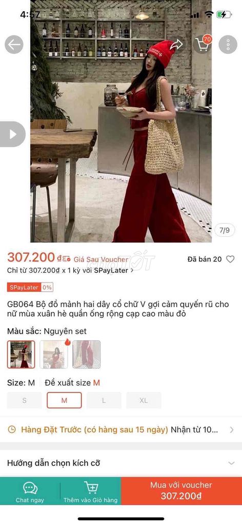 Bộ đồ nữ hai dây cổ chữ V size M. Mua bán Quần áo tại Quận Lê Chân Hải Phòng được đăng bởi Kiều Anh hình 1